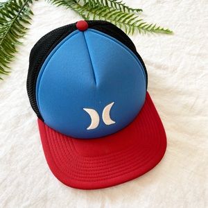 Hurley Red White Blue Trucker Cap Hat Snapback